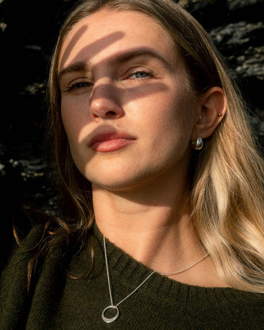 Dome Hoop Earrings - Recycled Sterling Silver