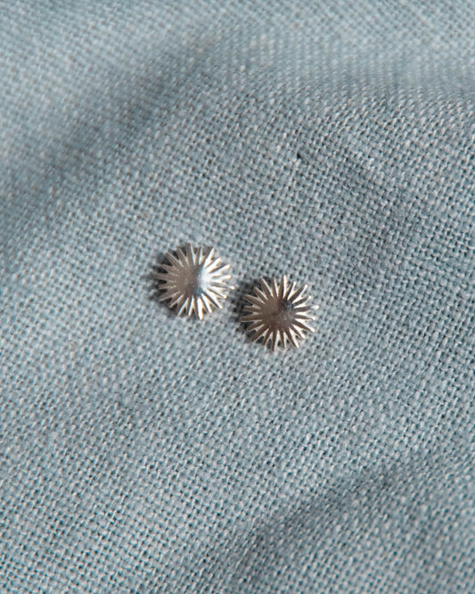 Sun Stud Earrings - Recycled Sterling Silver