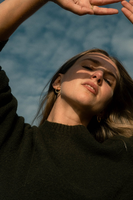 Organic Circle Stud Earrings - Recycled Sterling Silver