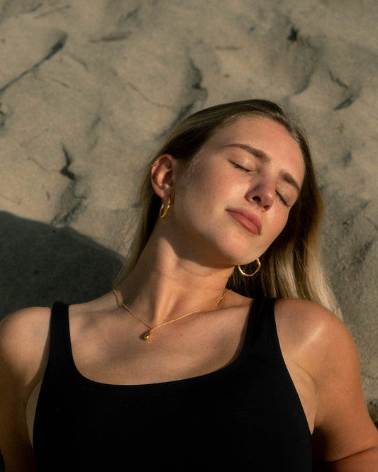 Bark Hoop Earrings Large - Gold Plated Recycled Sterling Silver