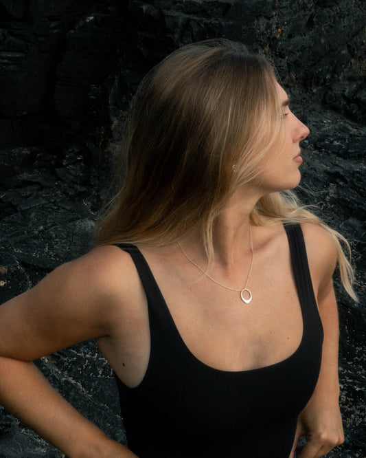 Organic Circle Necklace - Recycled Sterling Silver