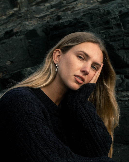 Swirly Stud Earrings - Recycled Sterling Silver