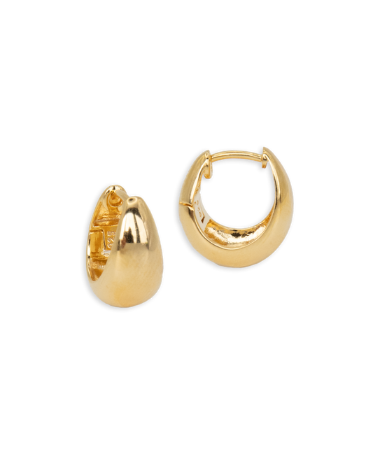 Dome Hoop Earrings - Gold Plated Recycled Sterling Silver