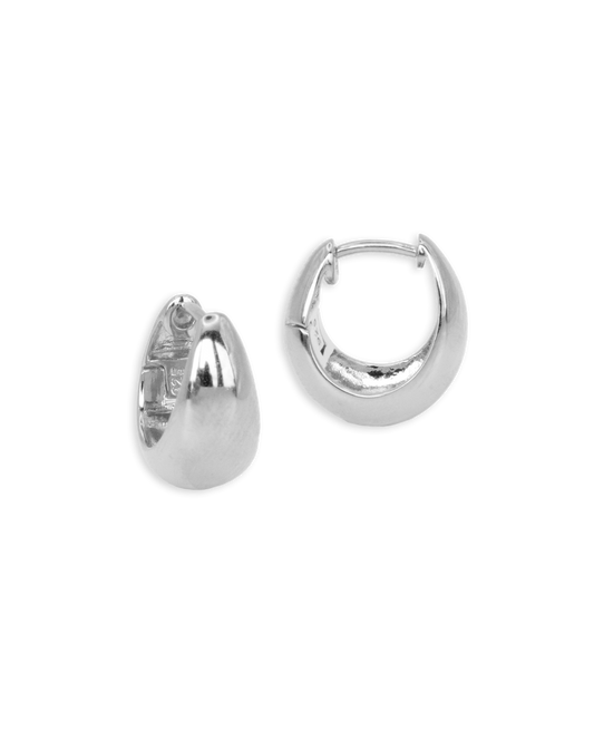 Dome Hoop Earrings - Recycled Sterling Silver