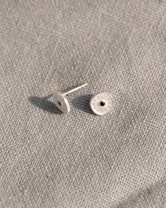 Solar Stud Earrings - Recycled Sterling Silver