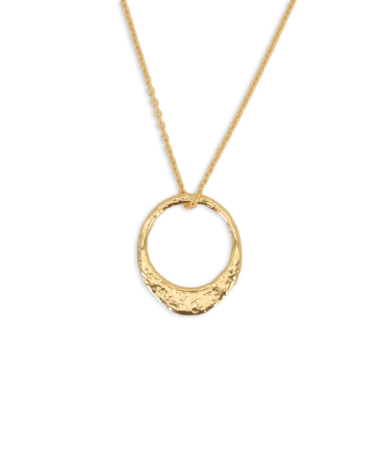 Organic Circle Necklace - Gold Plated Recycled Sterling Silver