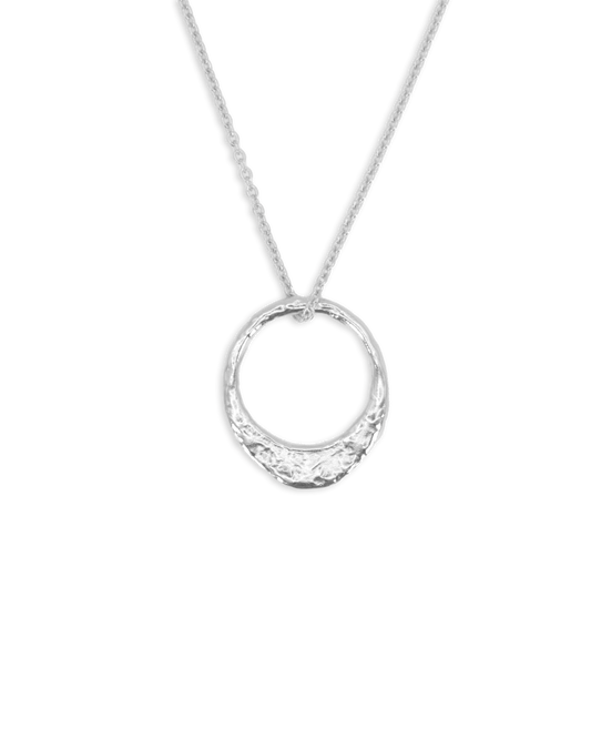 Organic Circle Necklace - Recycled Sterling Silver