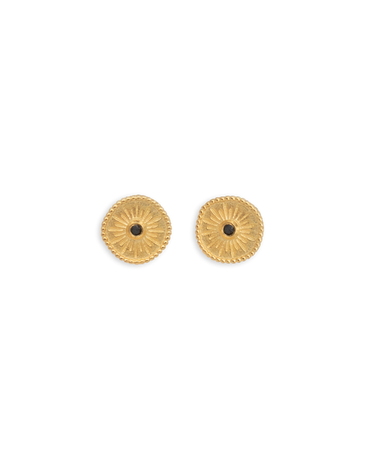 Solar Stud Earrings - Gold Plated Recycled Sterling Silver