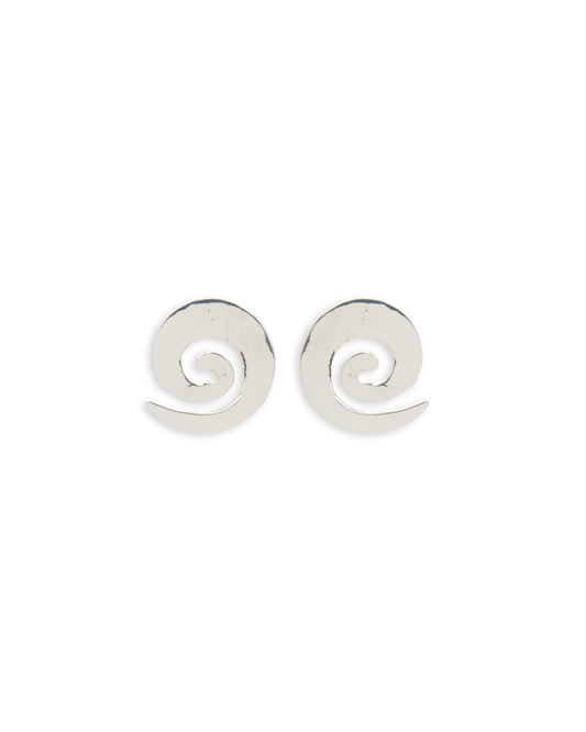 Spiral Stud Earrings - Recycled Sterling Silver