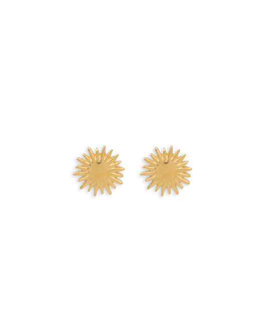 Sun Stud Earrings - Gold Plated Recycled Sterling Silver