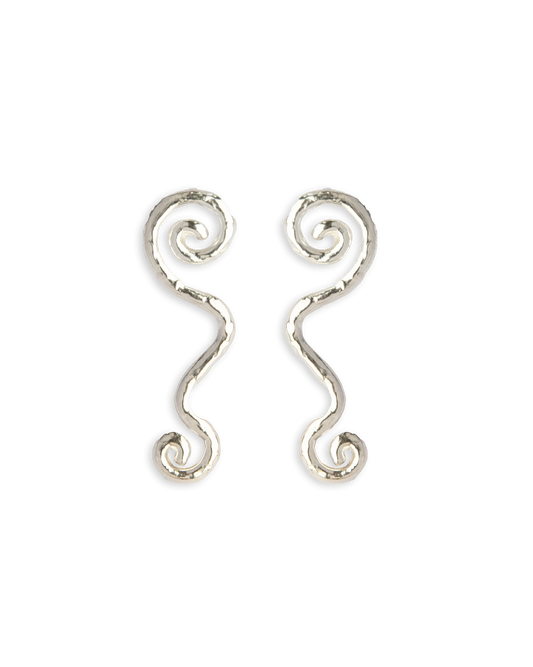 Swirly Stud Earrings - Recycled Sterling Silver
