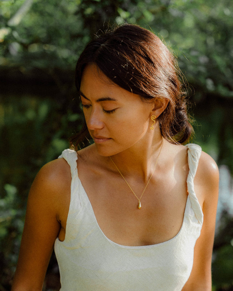 Swirly Stud Earrings - Gold Plated Recycled Sterling Silver